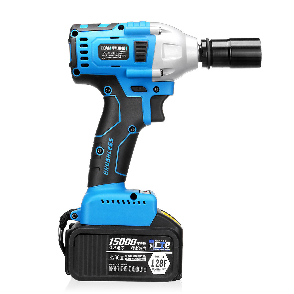 Image of 15000mAh Electric Impact Wrench 340Nm Cordless Brushless with 2 Lithium Battery