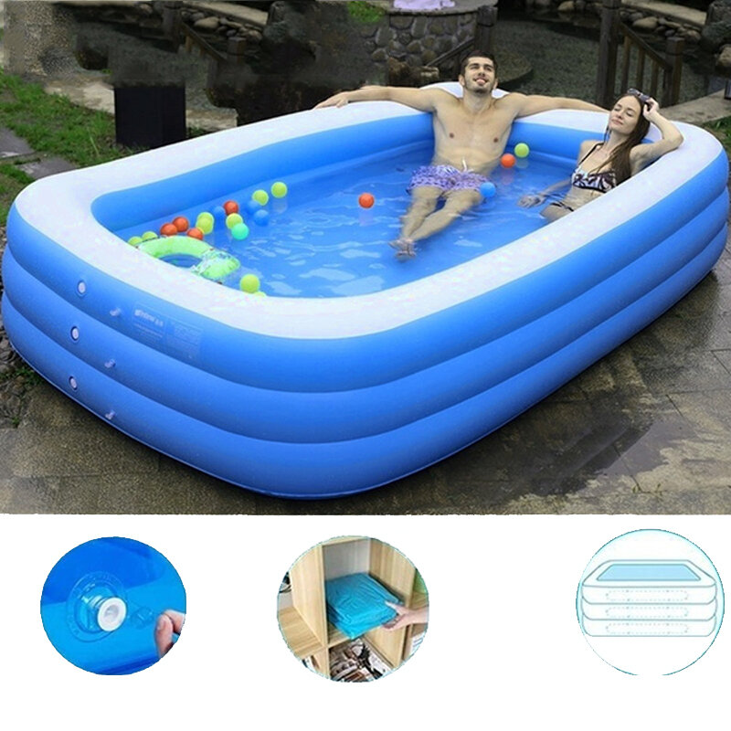 Image of 15/21/305M 3 Layers Portable Inflatable Swimming PoolAdults Kids Bath Bathtub Foldable Outdoor Indoor Bathroom SPA