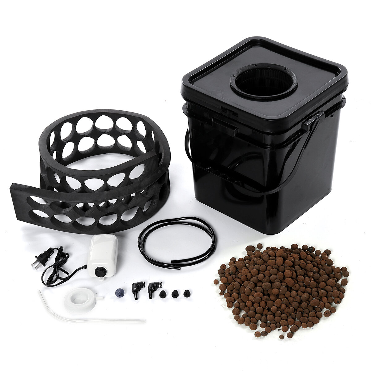 Image of 15L Soilless Cultivation Planting Barrels Hydroponic System Kit Grow Bucket with 25W Air Pump
