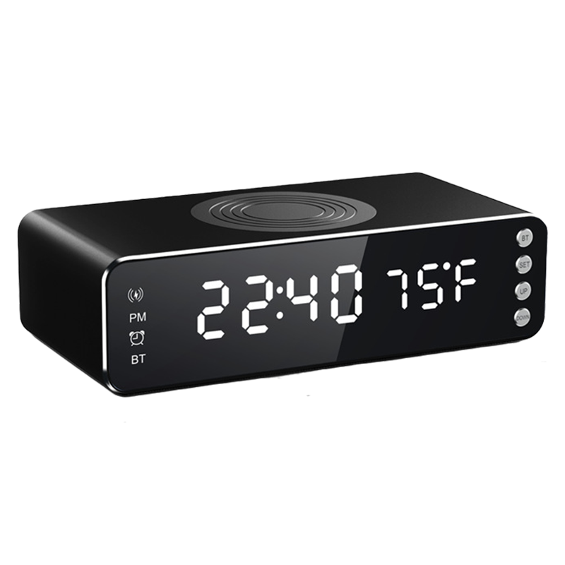 Image of 15W 3-in-1 Portable Speaker bluetooth Speaker LED Display Alarm Clock Wireless Charger Wireless Speaker