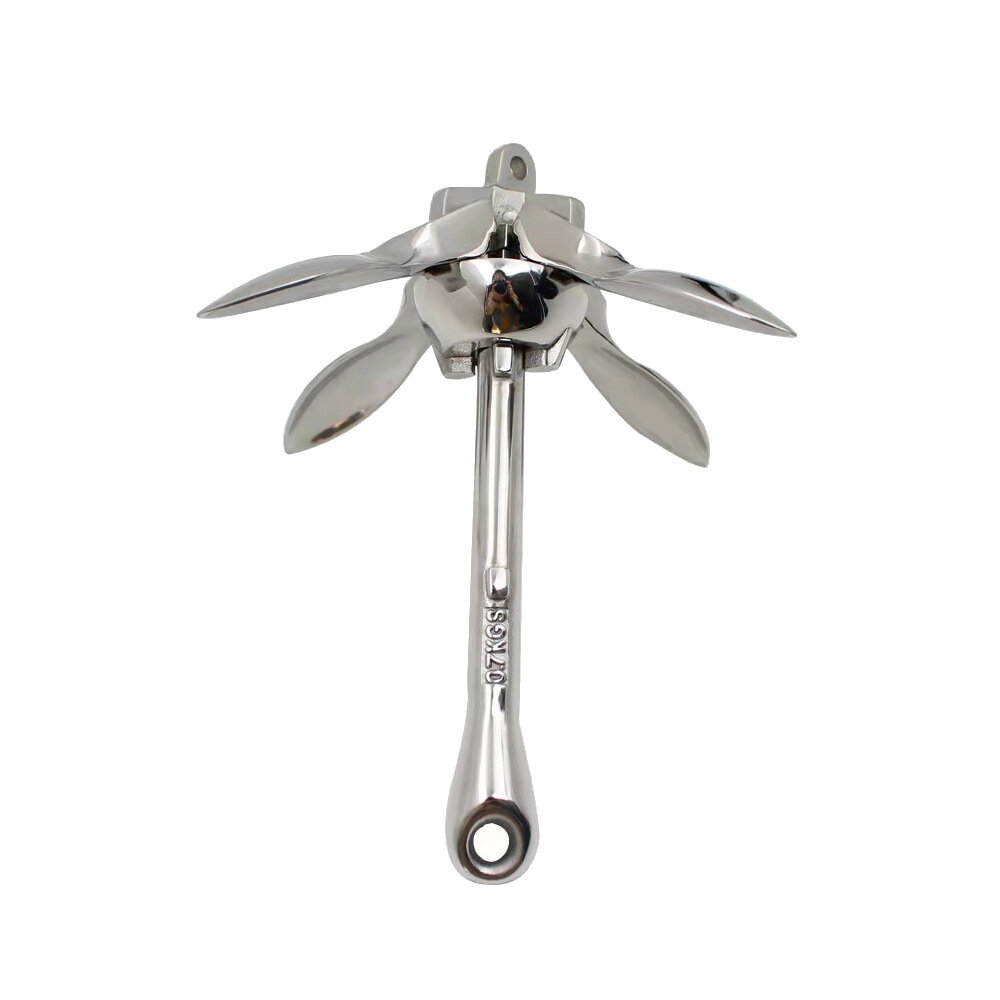 Image of 15kg/33lbs Marine Stainless Steel Umbrella-type Boat Folding Grapnel Anchor for Yachts and Ships