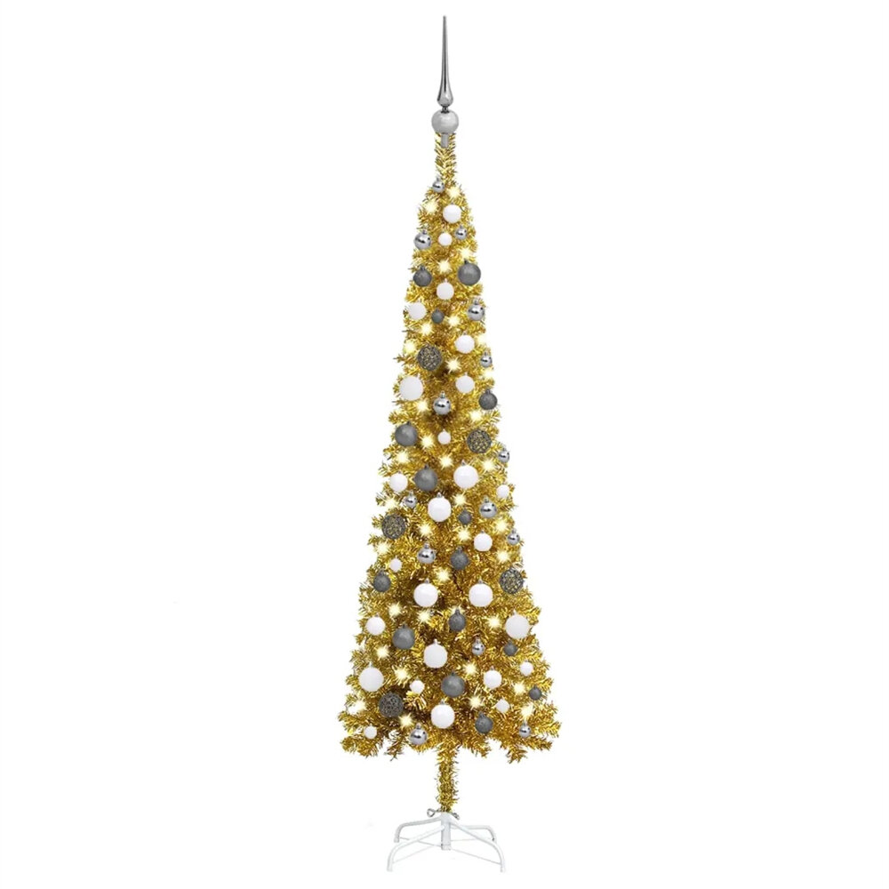 Image of 15m Artificial Christmas Tree with 150 LEDs Easy Assembly Christmas Tree with Metal Stand and 265 Tips Decor for Home