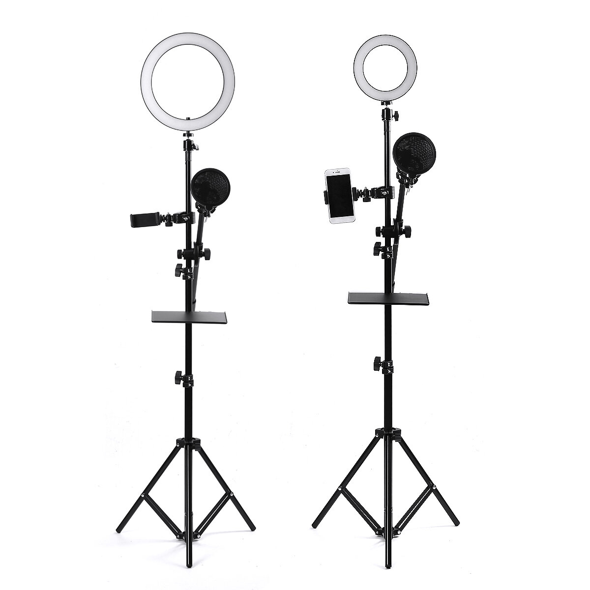 Image of 16/25cm Dimmable LED Video Ring Light Tripod Stand with Phone/Mic Holder bluetooth Selfie Shutter for Youtube Tik Tok Li