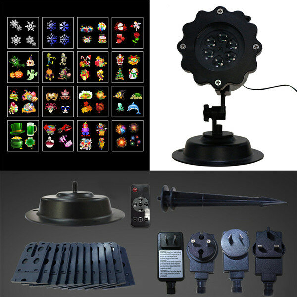 Image of 16Patterns Remote Control LED Stage Light Waterproof Moving Sparkling Landscape Halloween Lamp
