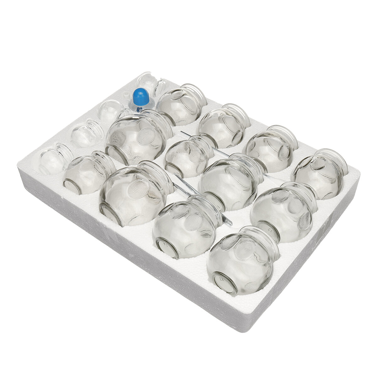 Image of 16Pcs Glass Fire Cupping Jars Set Chinese Acupuncture Vacuum Massage Therapy Device