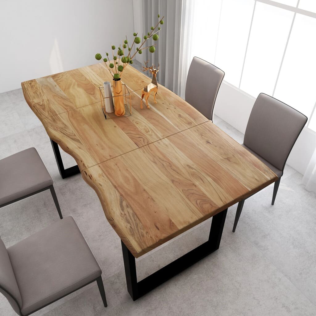 Image of 180*90*76CM Dining Table Solid Acacia Wood Strong Durable Industrial Rural Style For living Room Dinning Room