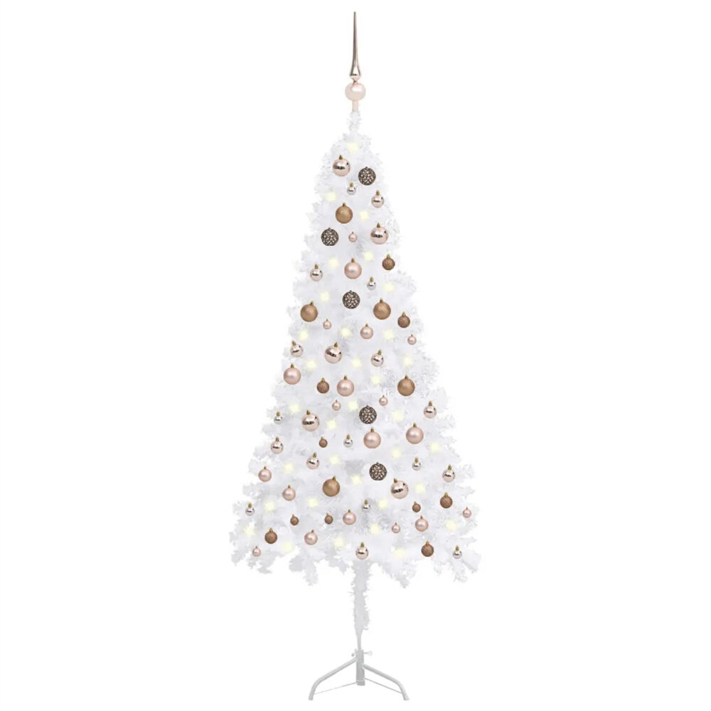 Image of 18m Artificial Christmas Tree with 150 LEDs Easy Assembly Christmas Tree with Metal Stand and 230 Tips Decor for Home