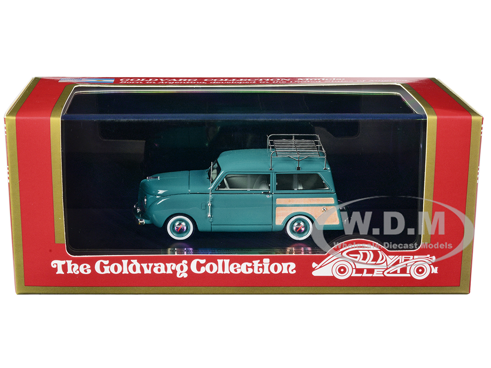 Image of 1949 Crosley Station Wagon Medium Blue with Roof Rack and Light Blue Interior Limited Edition to 240 pieces Worldwide 1/43 Model Car by Goldvarg Coll