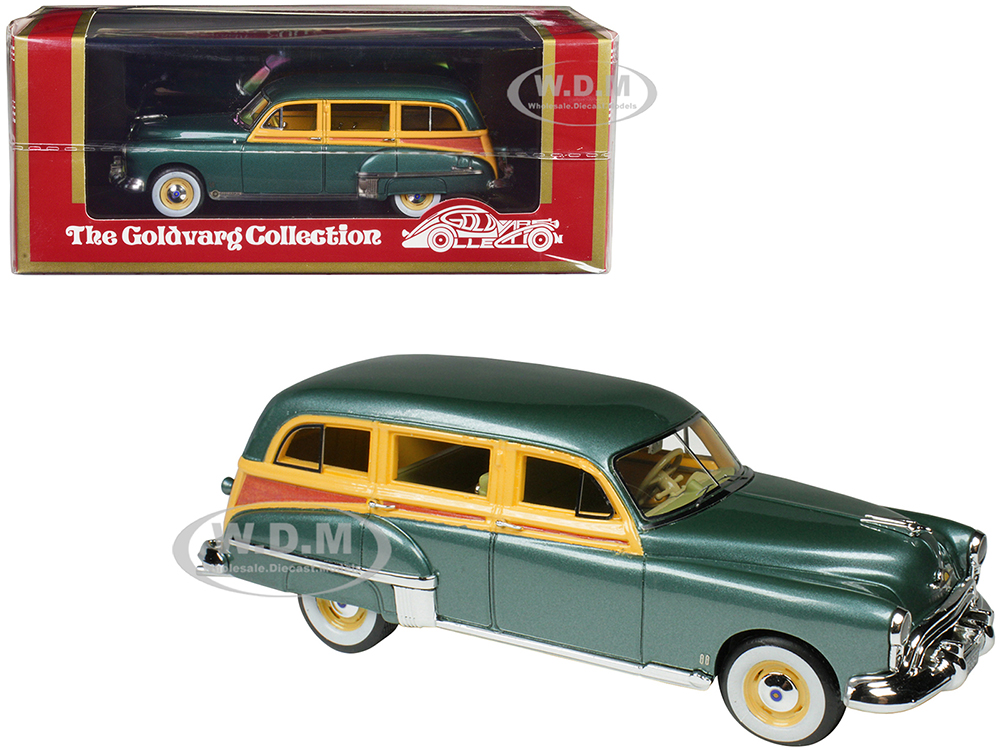 Image of 1949 Oldsmobile 88 Station Wagon Alpine Green Metallic with Cream and Woodgrain Sides and Green Interior Limited Edition to 240 pieces Worldwide 1/43