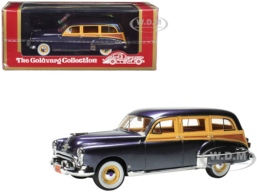 Image of 1949 Oldsmobile 88 Station Wagon Nightshade Blue with Cream and Woodgrain Sides and Red Interior Limited Edition to 240 pieces Worldwide 1/43 Model C