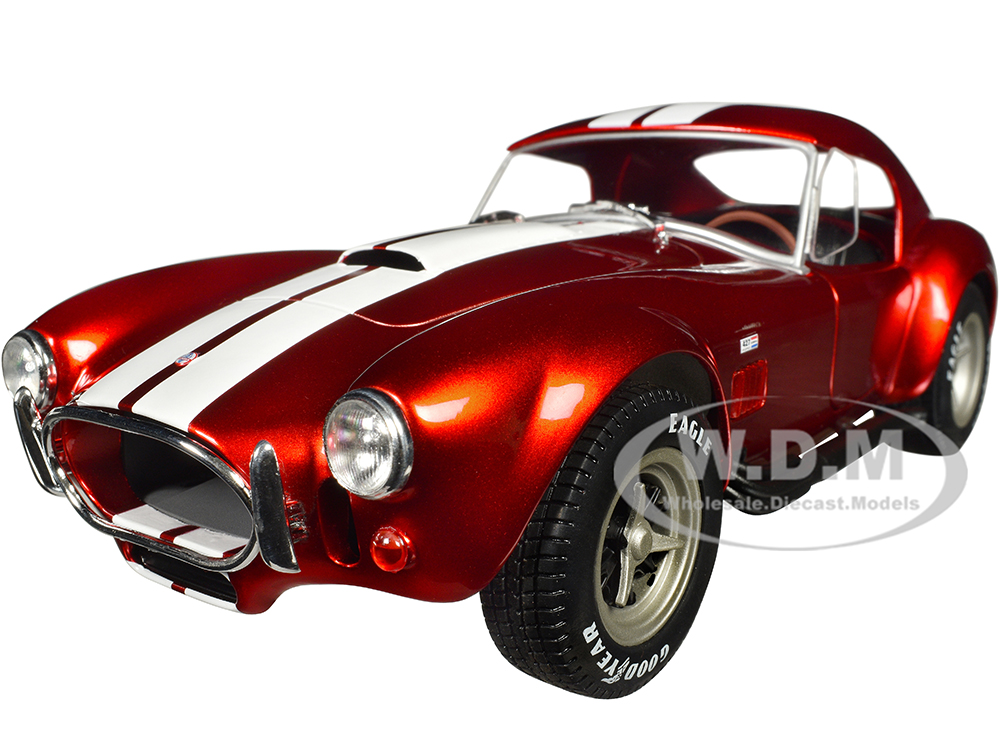 Image of 1965 Shelby Cobra 427 MKII Red Metallic with White Stripes 1/18 Diecast Model Car by Solido