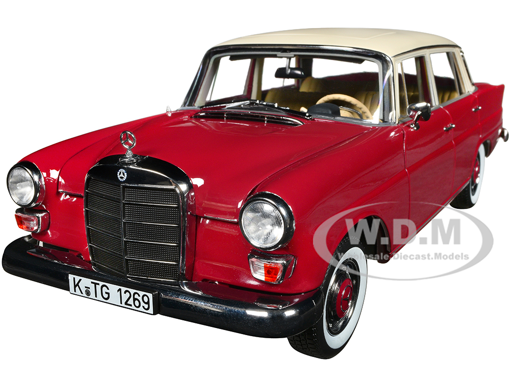 Image of 1966 Mercedes-Benz 200 Red with Beige Top 1/18 Diecast Model Car by Norev