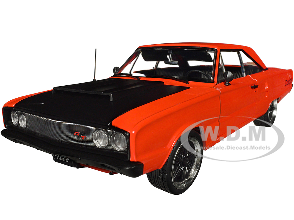 Image of 1967 Dodge Coronet R/T "Restomod" Primer Red with Black Hood Limited Edition to 372 pieces Worldwide 1/18 Diecast Model Car by ACME