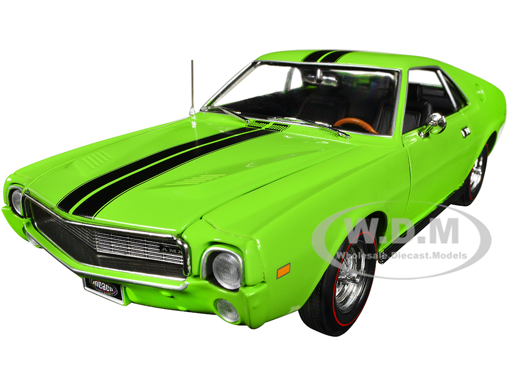 Image of 1969 AMC AMX Big Bad Lime Green with Black Stripes "Muscle Car &amp Corvette Nationals" (MCACN) "American Muscle" Series 1/18 Diecast Model Car by A