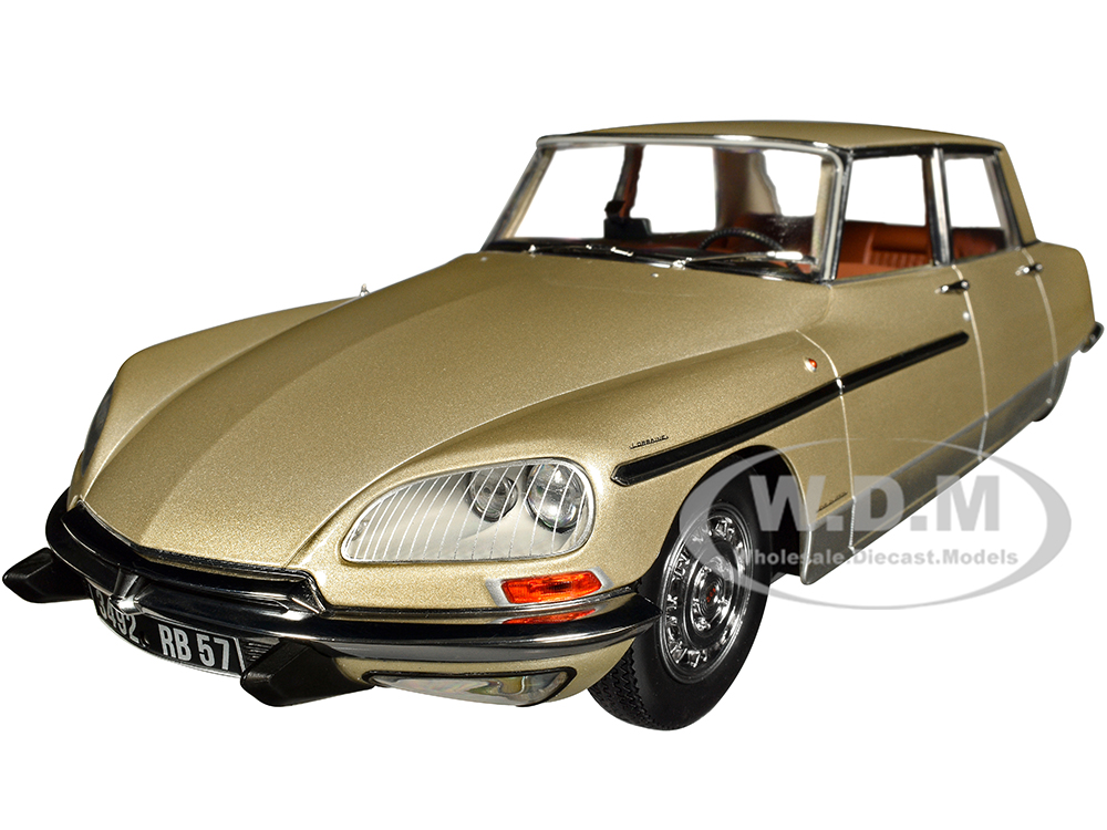 Image of 1969 Citroen DS 21 Lorraine Champagne Gold Metallic 1/18 Diecast Model Car by Norev