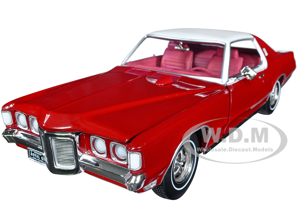 Image of 1969 Pontiac Royal Bobcat Grand Prix Model J Matador Red with White Top and Red Interior 1/18 Diecast Model Car by Auto World