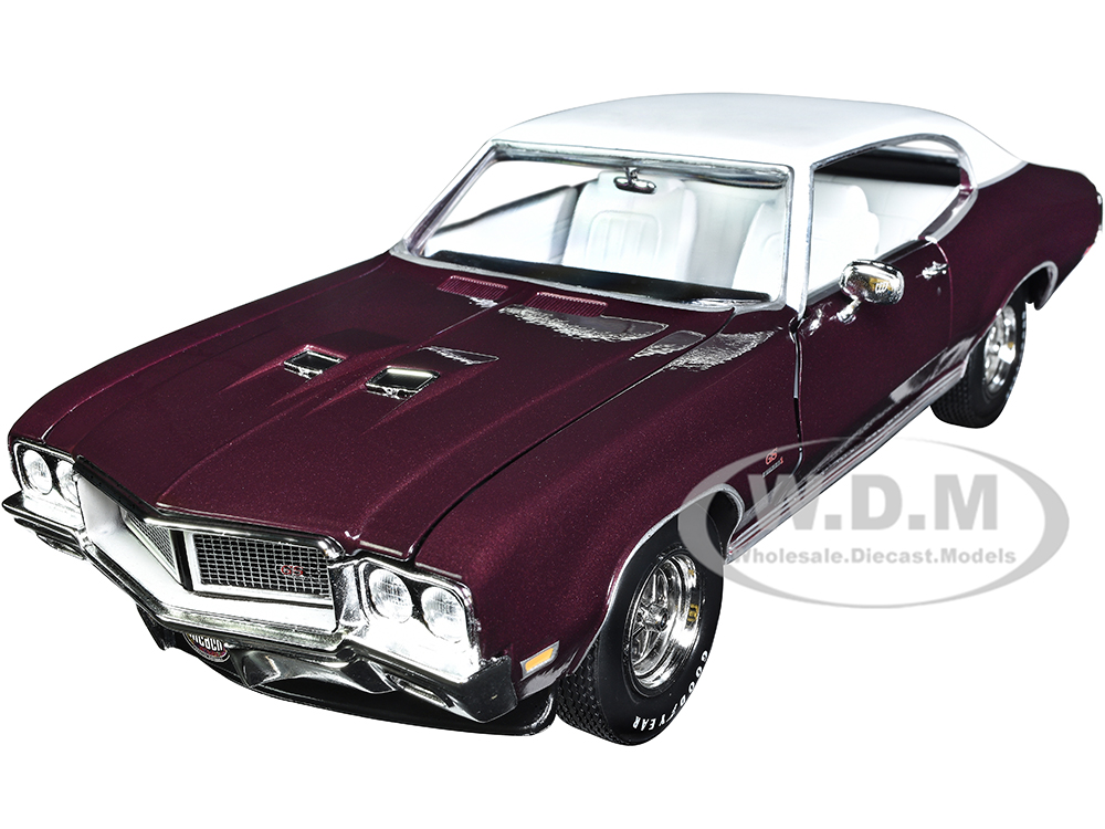 Image of 1970 Buick GS Stage 1 Burgundy Mist Metallic with White Top and Interior "Muscle Car &amp Corvette Nationals" (MCACN) 1/18 Diecast Model Car by Auto