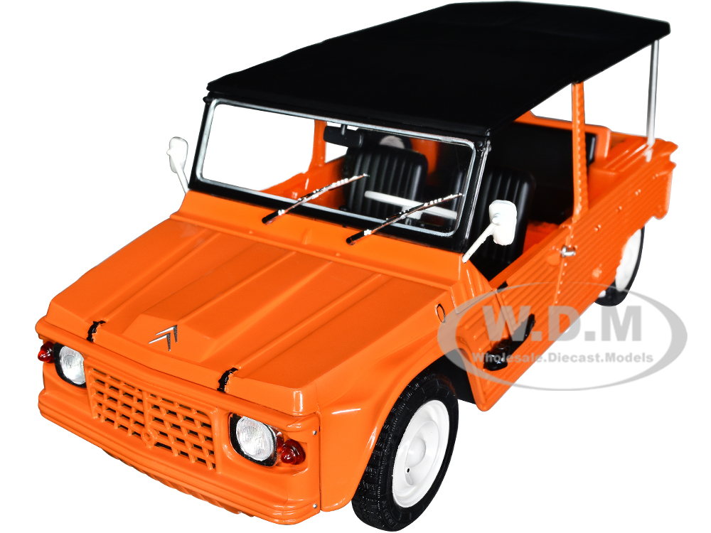 Image of 1970 Citroen Mehari MK1 Kirghiz Orange with Black Top 1/18 Diecast Model Car by Solido