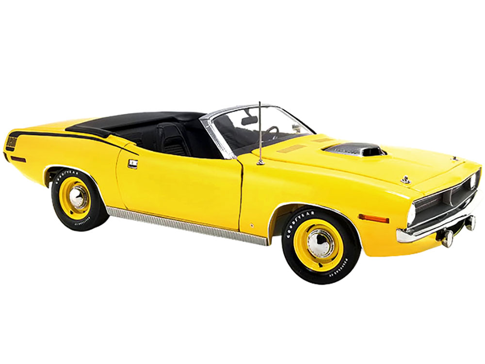 Image of 1970 Plymouth Hemi Barracuda Convertible Lemon Twist Limited Edition to 750 pieces Worldwide 1/18 Diecast Model Car by ACME