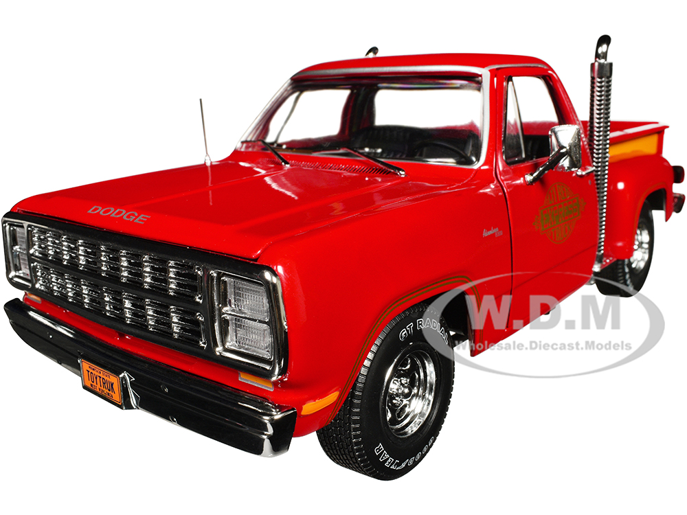 Image of 1979 Dodge Adventurer 150 Pickup Truck Canyon Red "Lil Red Express" 1/18 Diecast Model Car by Auto World