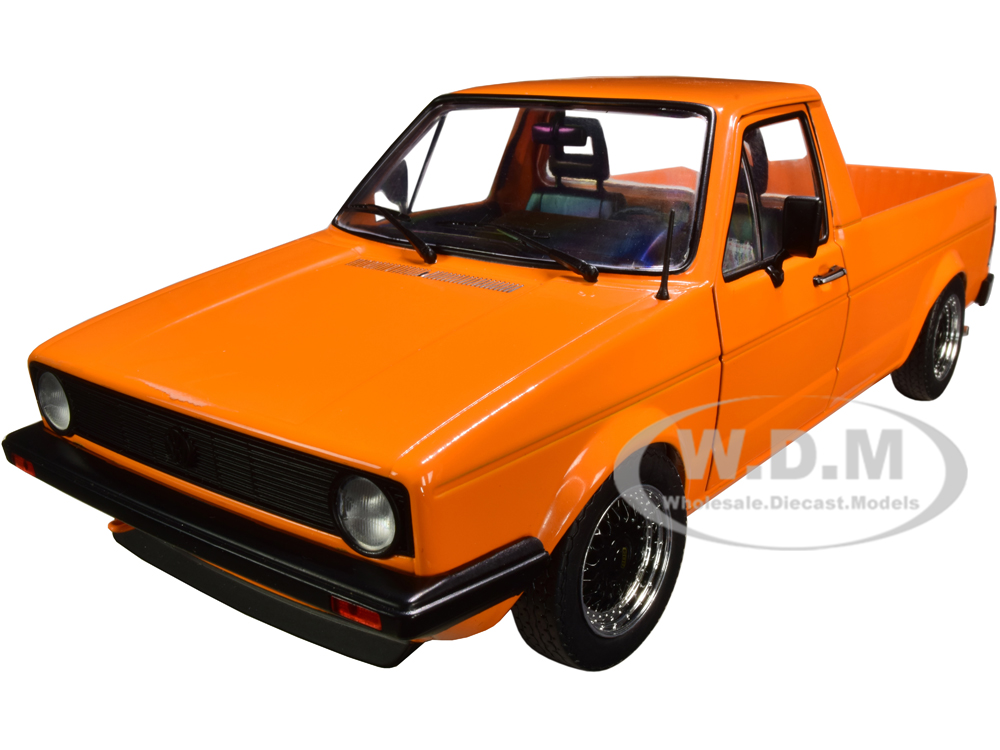 Image of 1982 Volkswagen Caddy MKI Pickup Truck Custom Orange 1/18 Diecast Model Car by Solido