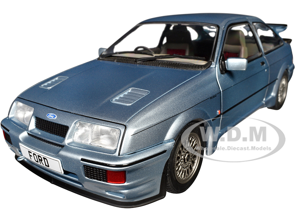 Image of 1987 Ford Sierra Cosworth RS500 RHD (Right Hand Drive) Glacier Blue Metallic 1/18 Diecast Model Car by Solido