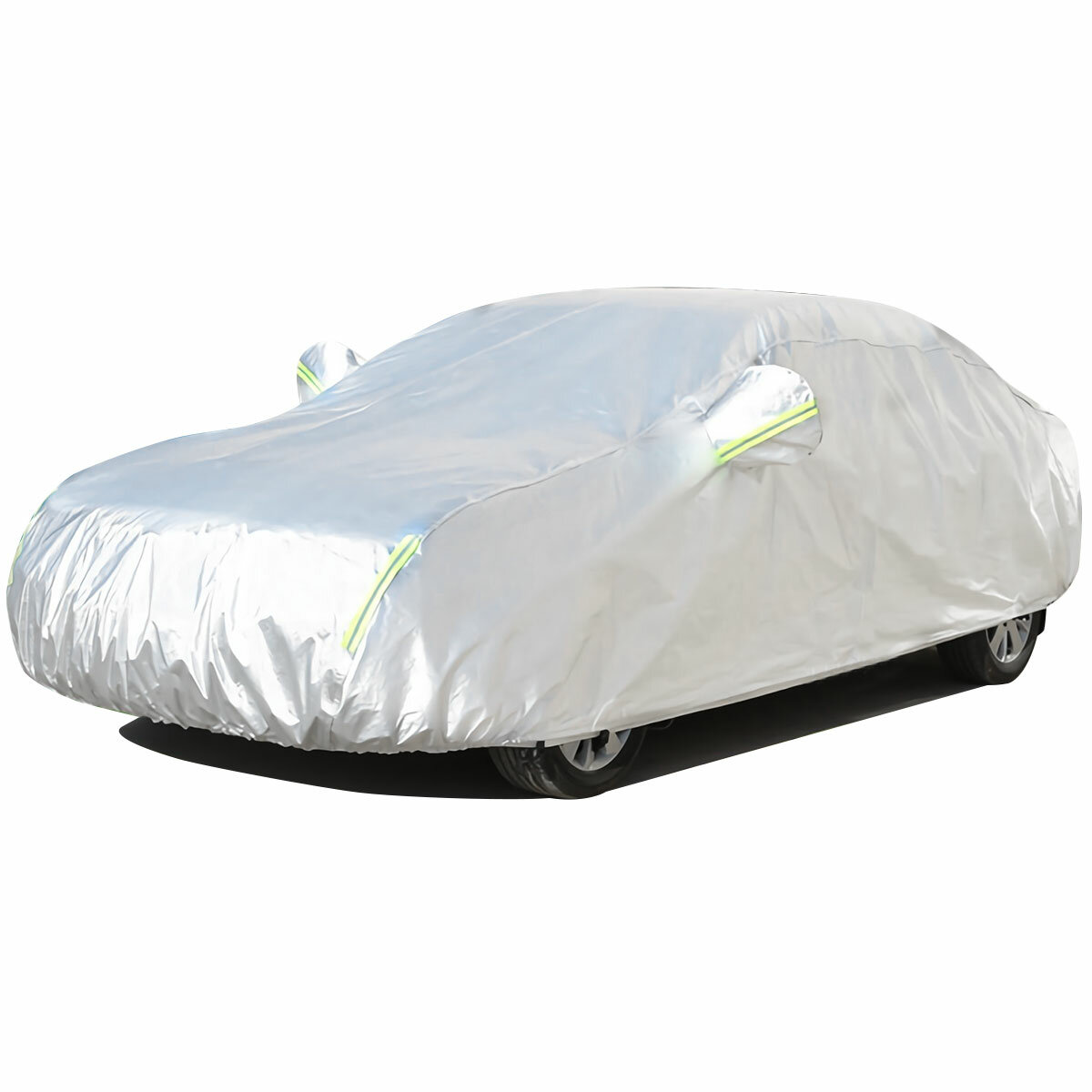 Image of 1PC Full Car Cover For Hatchback Waterproof Dust-proof UV Resistant Outdoor All Weather Protection With Reflective Strip