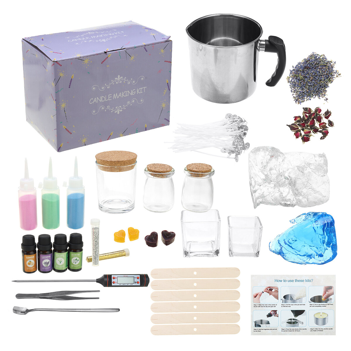 Image of 1PCS DIY Candle Material Kit Aromatherapy Jelly Candle Parent-child Romantic Christmas Diy Candle Handmade Set