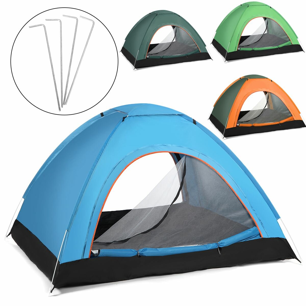 Image of 2-3 Person Full Automatic Anti-UV Windproof Waterproof Camping Tent Outdoor Traveling Hiking Beach Tent