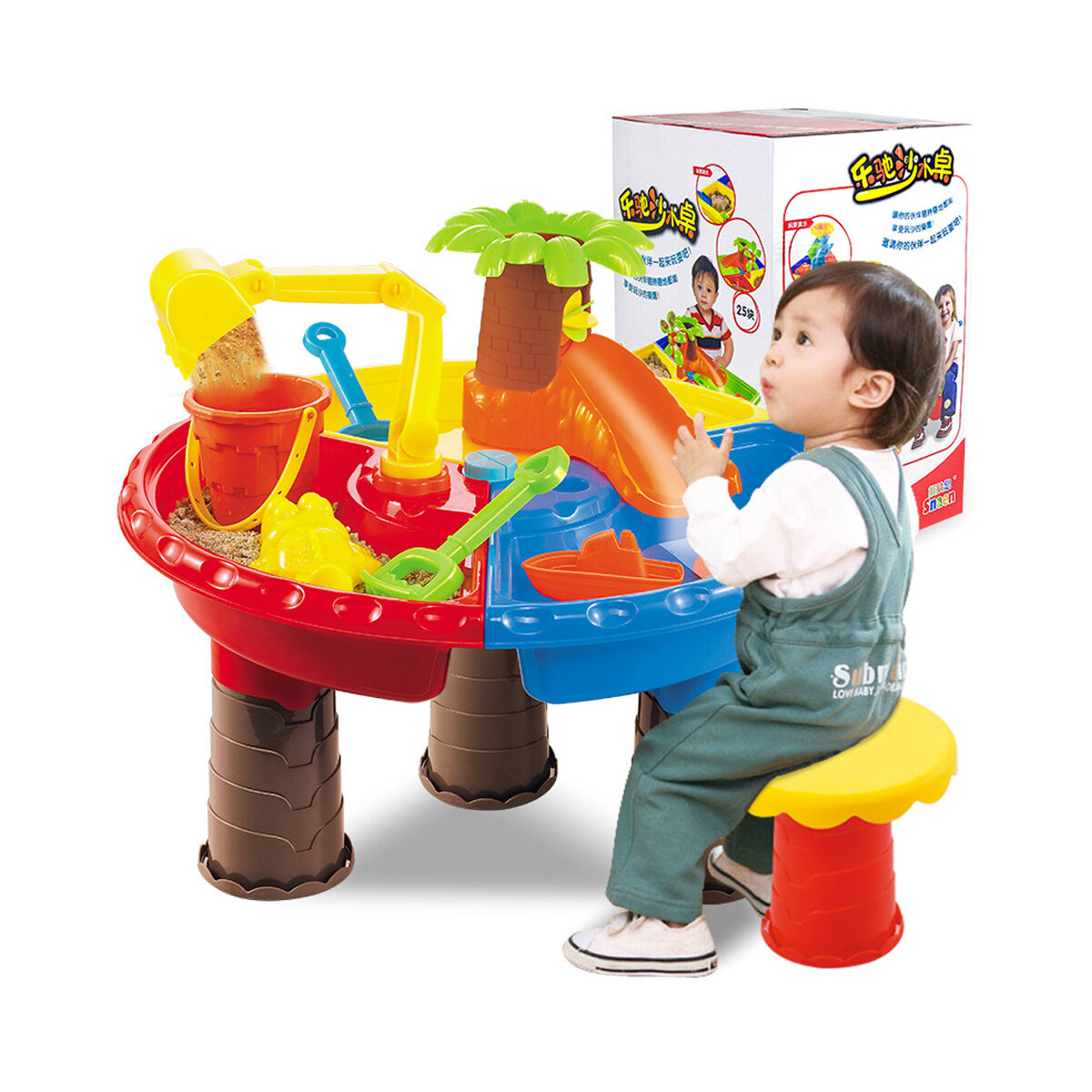 Image of 2 IN 1 Multi-style Summer Beach Sand Kids Play Water Digging Sandglass Play Sand Tool Set Toys for Kids Perfect Gift