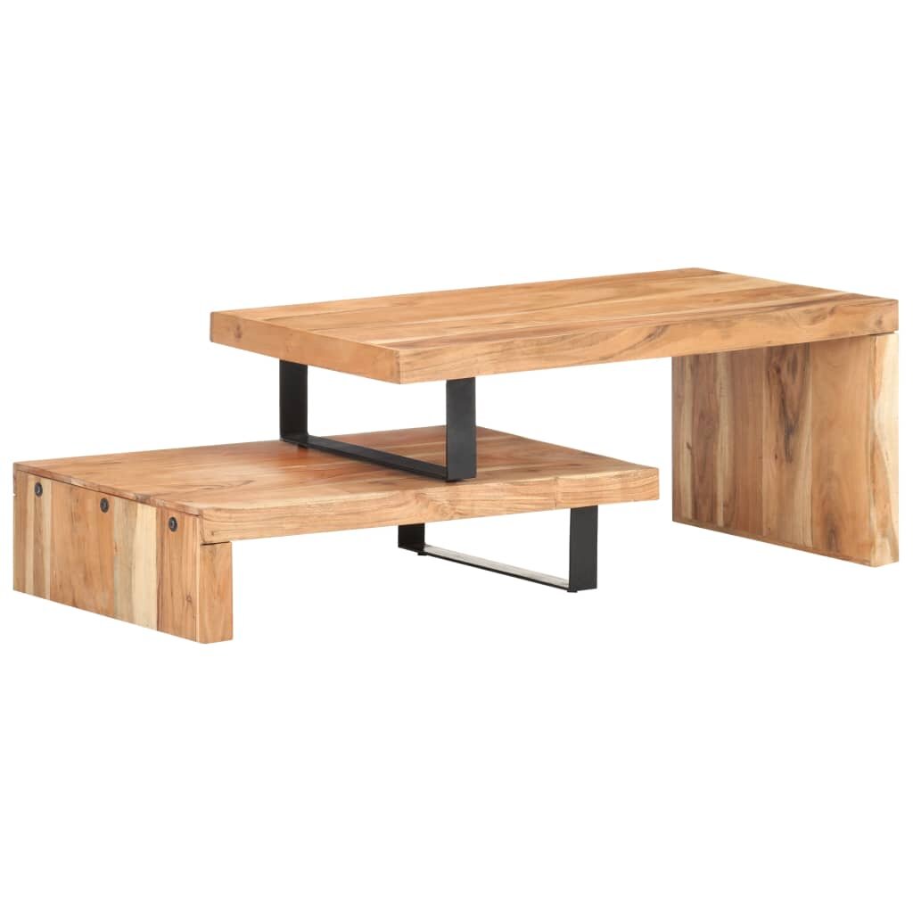 Image of 2 Piece Coffee Table Set Solid Acacia Wood