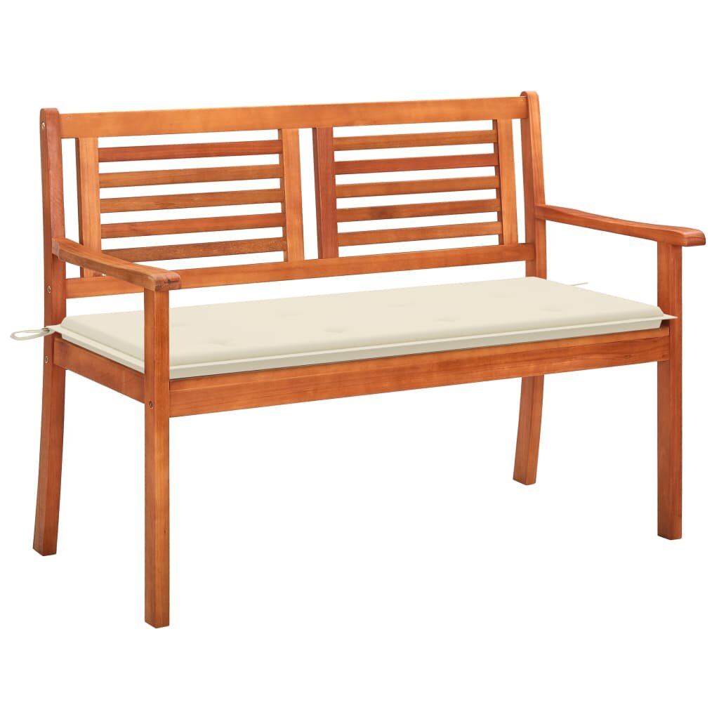 Image of 2-Seater Garden Bench with Cushion 472" Solid Eucalyptus Wood