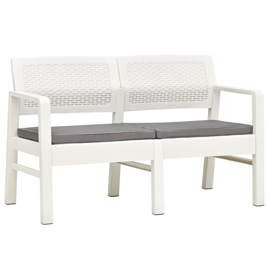 Image of 2-Seater Garden Bench with Cushions 472" Plastic White