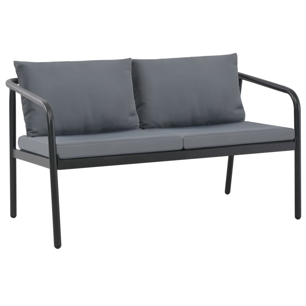 Image of 2 Seater Garden Sofa with Cushions Gray Aluminium