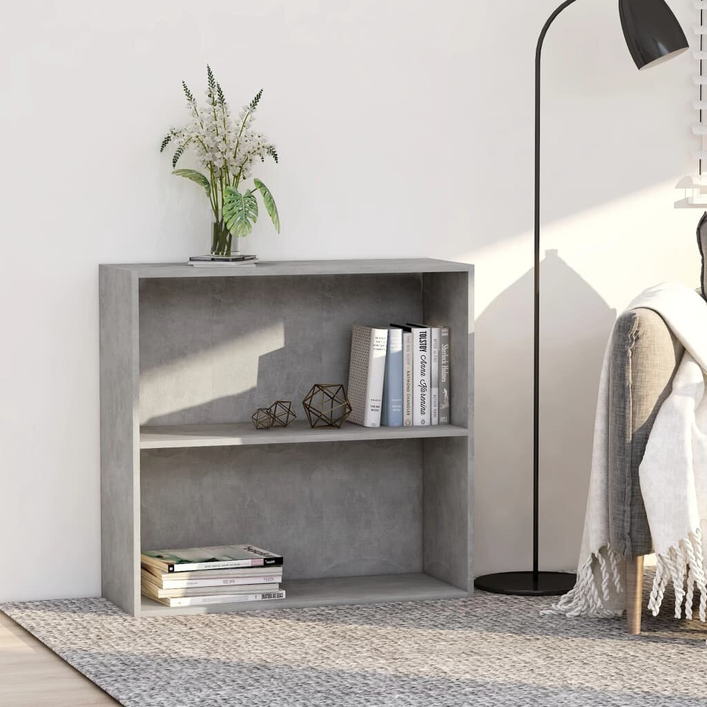 Image of 2-Tier Book Cabinet Concrete Gray 315"x118"x301" Chipboard