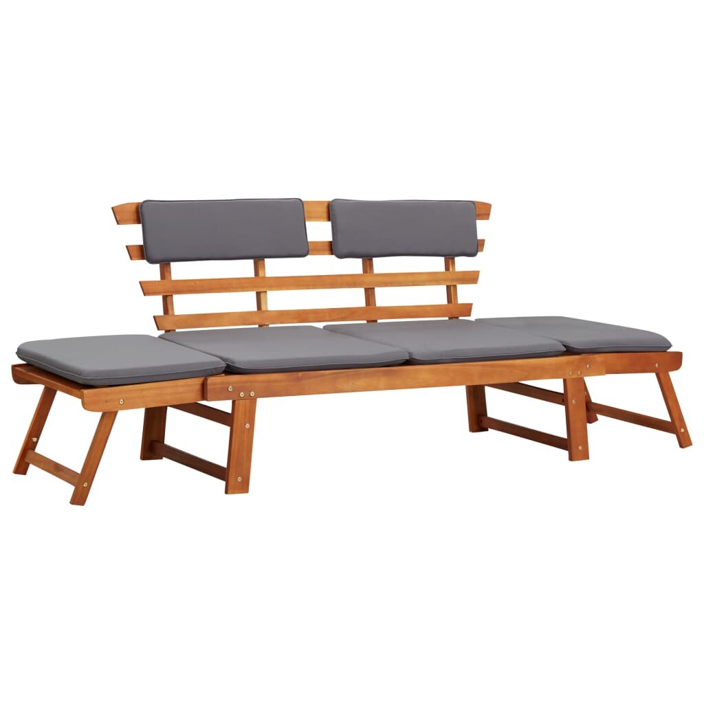 Image of 2-in-1 Garden Daybed with Cushion 748" Solid Acacia Wood