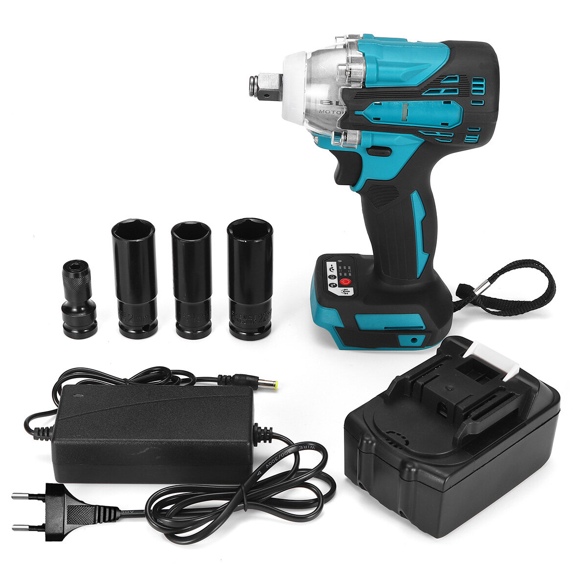 Image of 2 in1 18V 588Nm Li-Ion Brushless Cordless Electric 1/2" Wrench 1/4" Screwdriver Drill