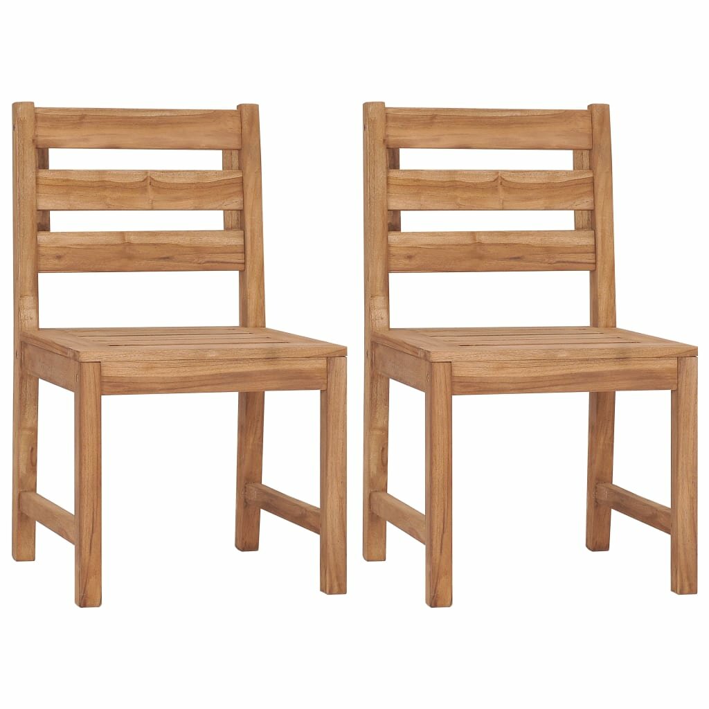 Image of 2 pcs Garden Chairs Solid Teak Wood