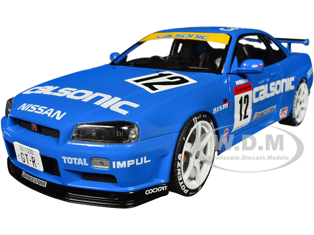 Image of 2000 Nissan Skyline GT-R (R34) Streetfighter RHD (Right Hand Drive) 12 Blue "Calsonic Tribute" "Competition" Series 1/18 Diecast Model Car by Solido