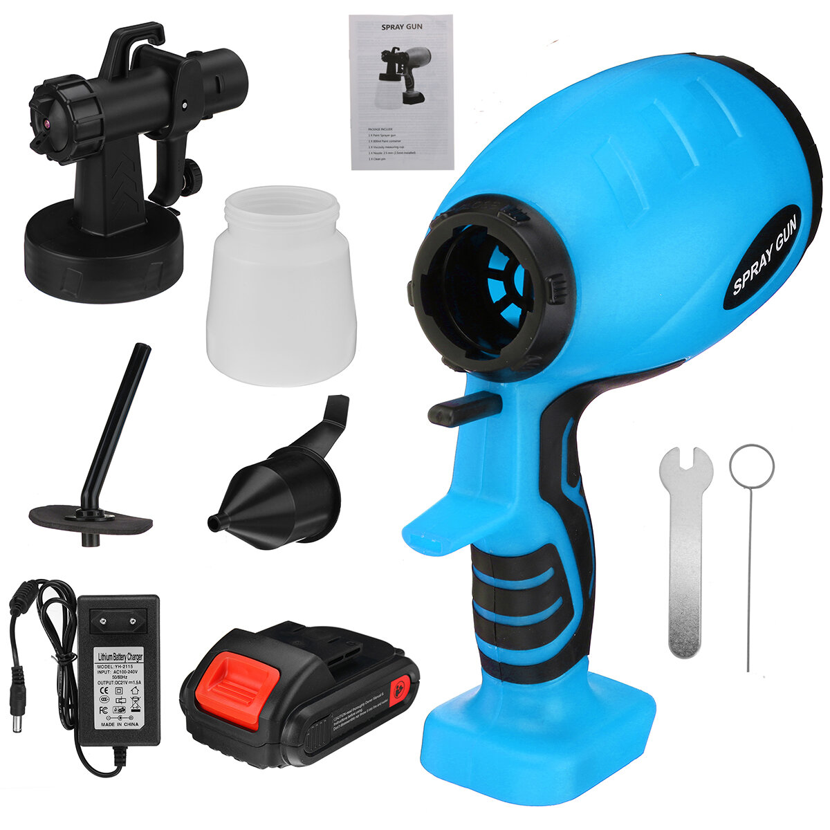 Image of 2000mAh Portable Electric Paint Sprayer Wireless Handheld Spray Guns Home Indoor Fence Painting Tool For Disinfection At