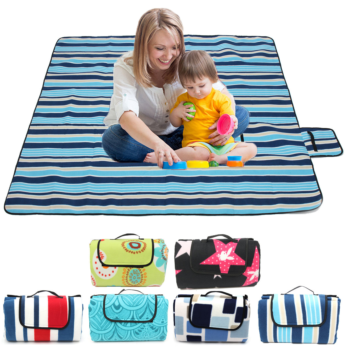 Image of 200x200CM Extra Large Waterproof Picnic Mat Outdooors Camping Beach Moisture Proof Blanket