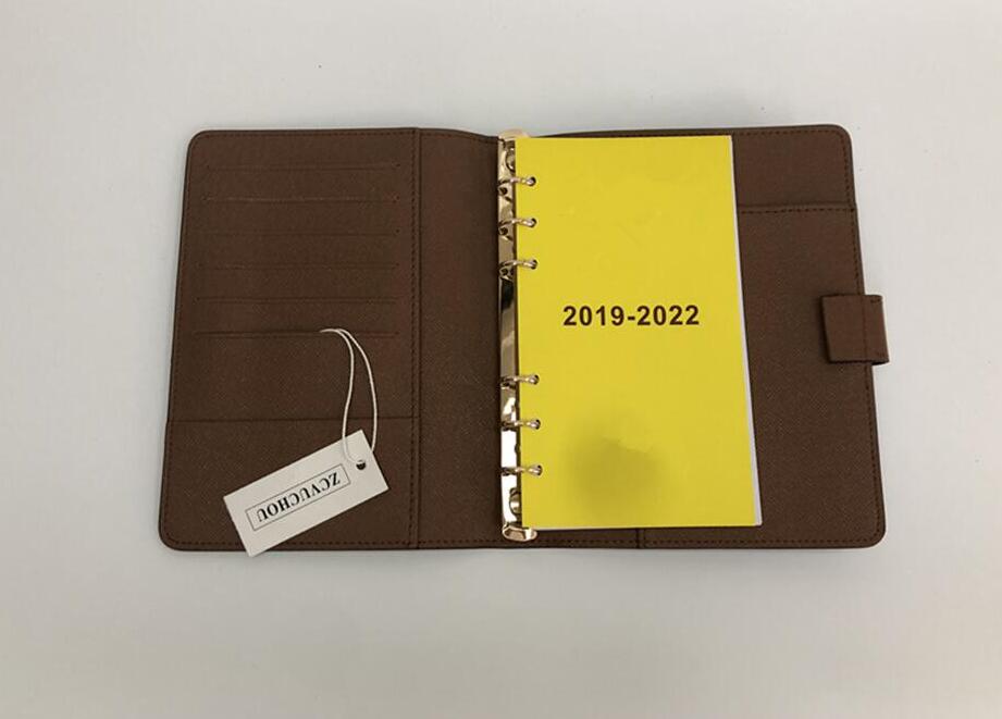 Image of 2020 Brand Agenda Brand Note BOOK Cover Leather Diary Leather with dustbag and Invoice card Note books Style Gold ring