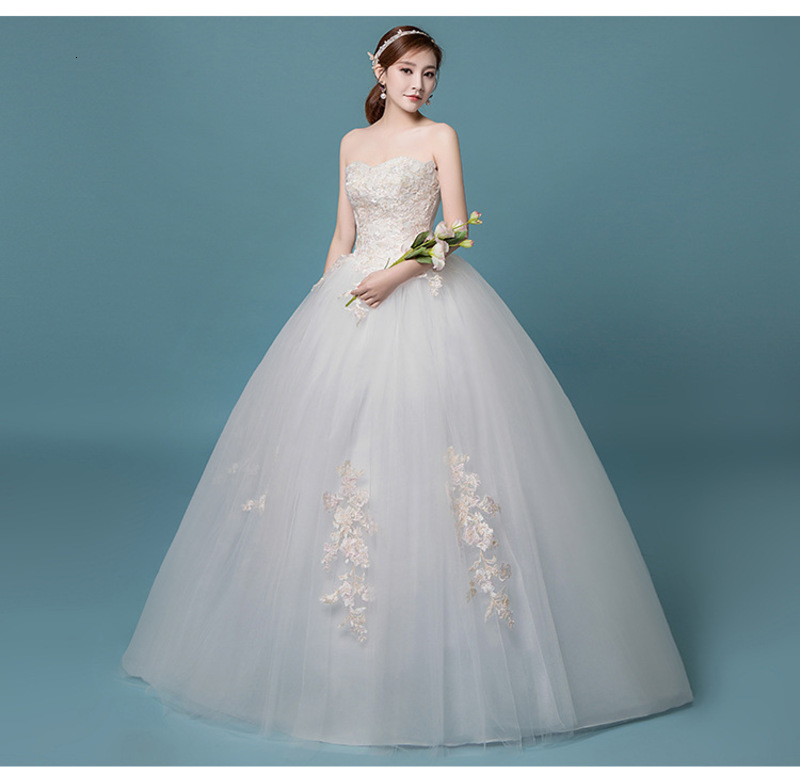 Image of 2021 New Light Simple Bra Qidi Korean Dream Bridal Wedding Dress