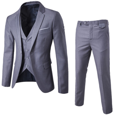 Image of 2022 New Men&#039s Business Top Slim Fit Classic Suit High Quality Wedding Fashion Trend Three Piece Set (Jacket + Pants + Vest)