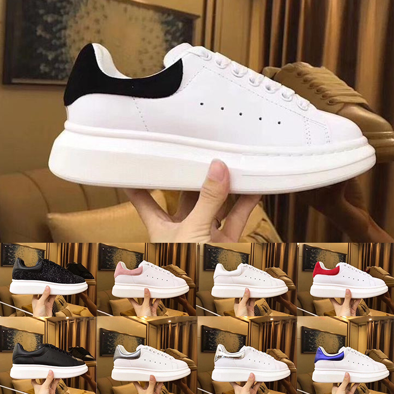 Image of 2023 Designer Brand Men Women Running Shoes Leather Lace Up Platform Sneakers Trainers Triple White Black Luxury Velvet Suede Mens Casual Sh