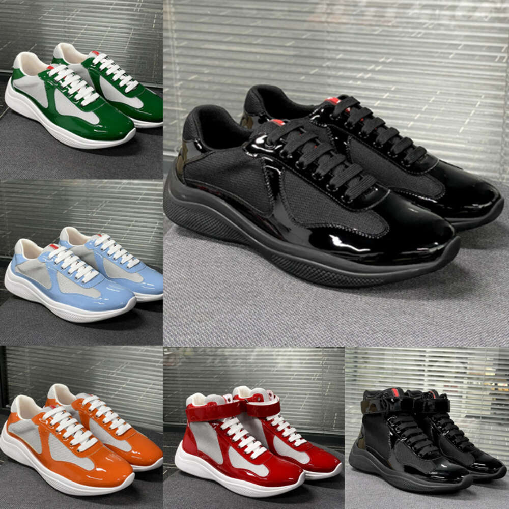 Image of 2024 America Cup Xl Low Top Sneakers Casual Runner Sports Shoes Men Women Rubber Sole Fabric Patent Leather Trainer With Box Size 36-47 NO53