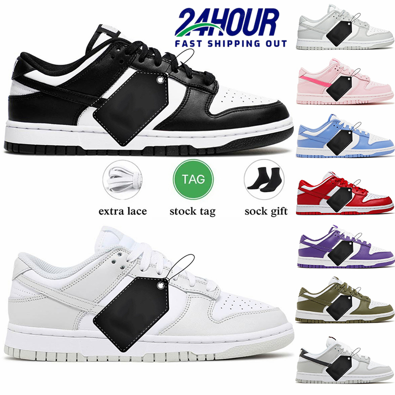 Image of 2024 Big Size Running Shoes For Men Women Black White Low Pandas Grey Fog Polar Blue Cacao Triple Pink lobster Designer Sneakers Valentines
