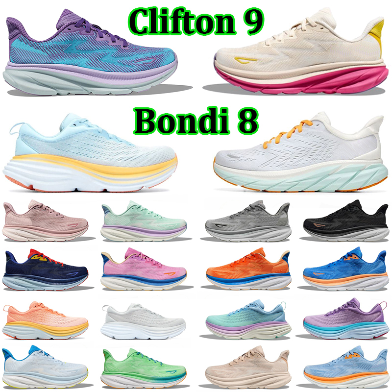 Image of 2024 Clifton 9 Bondi 8 designer shoes for men women outdoor sneakers triple black white pink purple mens womens sports trainers