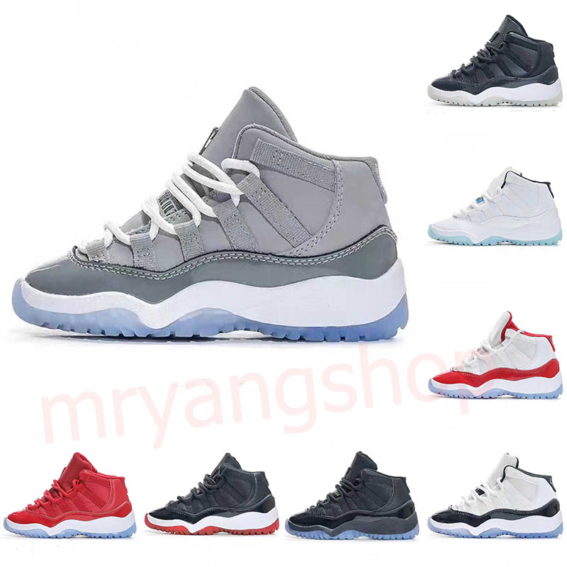 Image of 2024 infant designer children basketball kids shoes baby 11 11s XI Cherry Bred Cool Grey Concord Unc Jumpman Win Like for toddler sneakers f