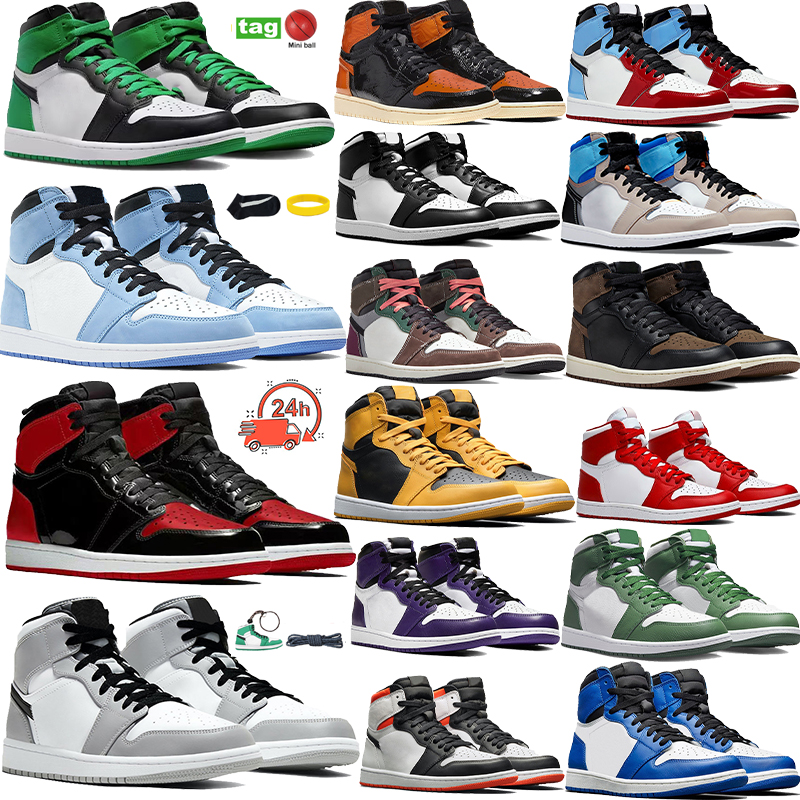Image of 2024 mens Basketball Shoes 1 Designer sneakers 1s Lucky Green Prototype University Blue Black Toe chicago Taxi Obsidian UNC igloo Palomino w